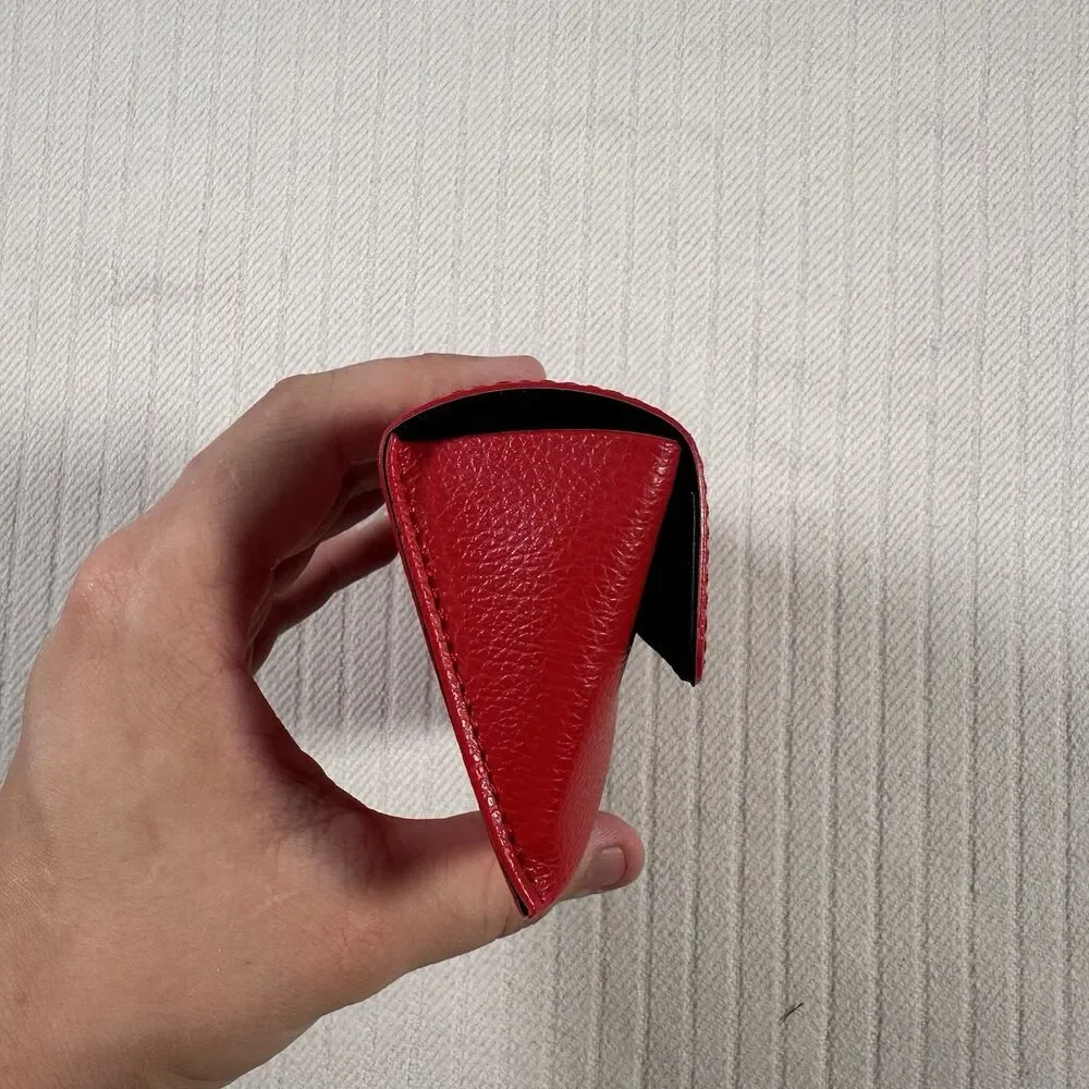GUESS Red Faux Leather Eyeglasses Sunglasses Semi Hard Case